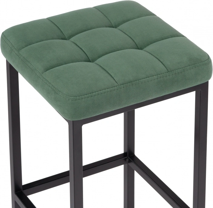 Барный табурет Лофт, микровелюр катания изумруд / черный матовый