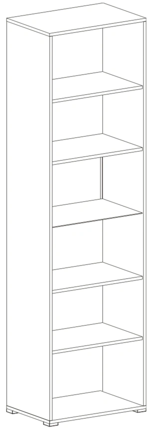 Шкаф-витрина однодверный Ницца, с полками, дуб винтерберг