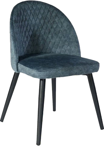 Стул Белиз, мягкий, Диджитал Индиго, велюр, каркас черный