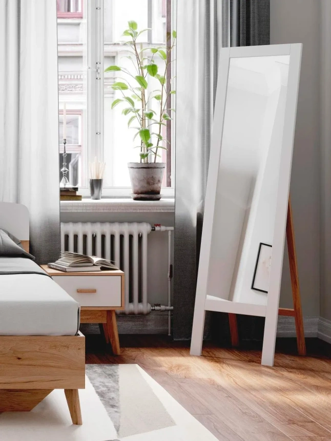 Спальный гарнитур Калгари, композиция #3, дуб натуральный светлый / белый матовый