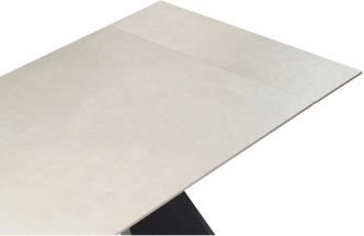 Кухонный стол раздвижной Ливи, 140(200), керамика, creto forever beige, каркас черный