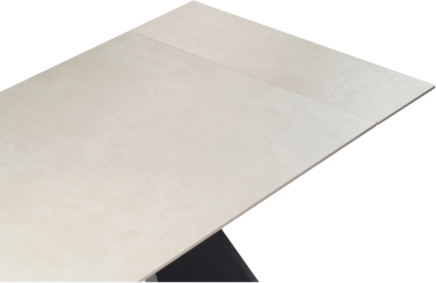 Кухонный стол раздвижной Ливи, 140(200), керамика, creto forever beige, каркас черный