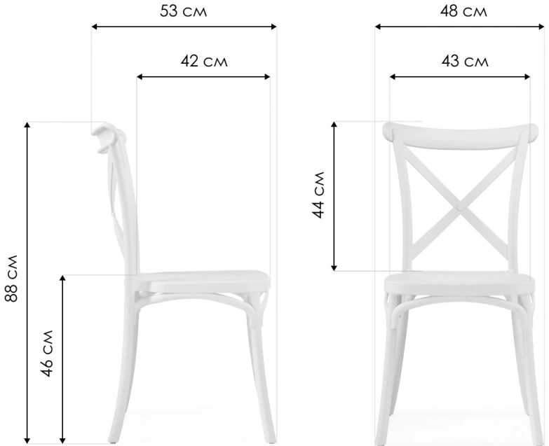 Пластиковый стул Venus, венский, белый