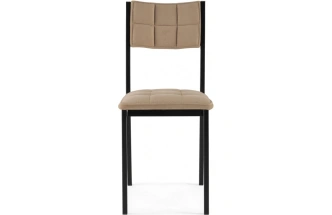 Стул на металлокаркасе Бекал, велюр латте / черный матовый