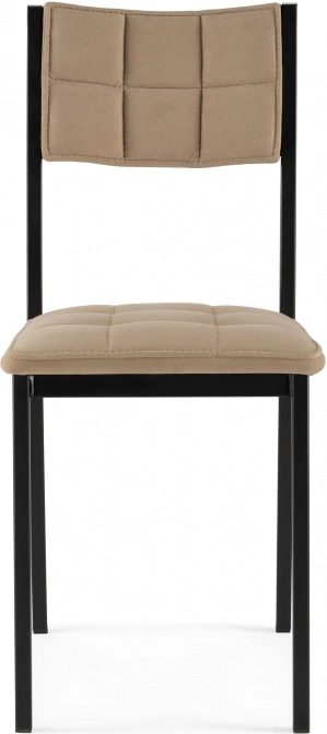 Стул на металлокаркасе Бекал, велюр латте / черный матовый