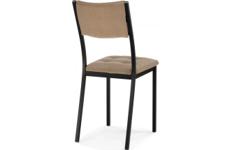 Стул на металлокаркасе Бекал, велюр латте / черный матовый