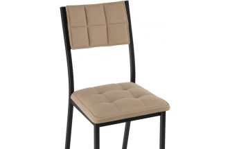 Стул на металлокаркасе Бекал, велюр латте / черный матовый