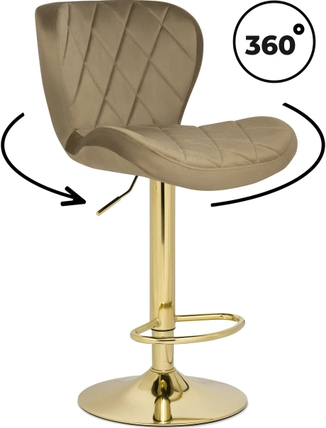 Барный стул Porch, темно-бежевый / золотой