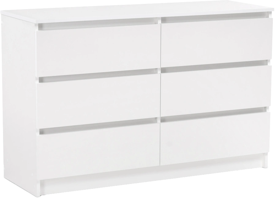Комод Мадера, с шестью ящиками, К6М, белый