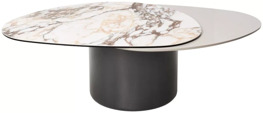 Кофейный стол Niklas TL-312, испанская керамика, стекло, МДФ окрашенный, темно-серый МДФ каркас