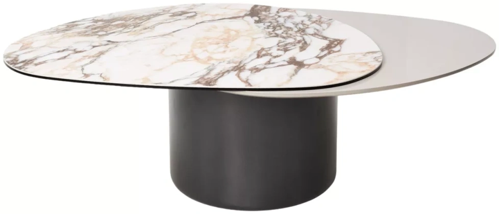 Кофейный стол Niklas TL-312, испанская керамика, стекло, МДФ окрашенный, темно-серый МДФ каркас