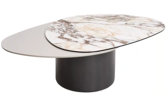 Кофейный стол Niklas TL-312, испанская керамика, стекло, МДФ окрашенный, темно-серый МДФ каркас