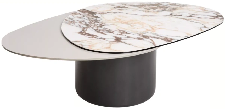 Кофейный стол Niklas TL-312, испанская керамика, стекло, МДФ окрашенный, темно-серый МДФ каркас