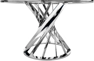 Обеденный стол Twist, стекло, steel / white