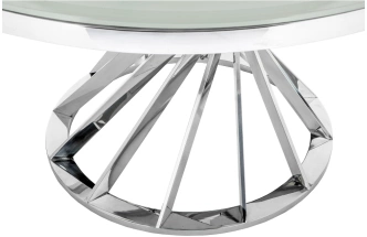 Обеденный стол Twist, стекло, steel / white