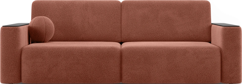 ​Диван прямой Дарио, модель 144, LANA 63 (бордо), накладки МДФ (венге)
