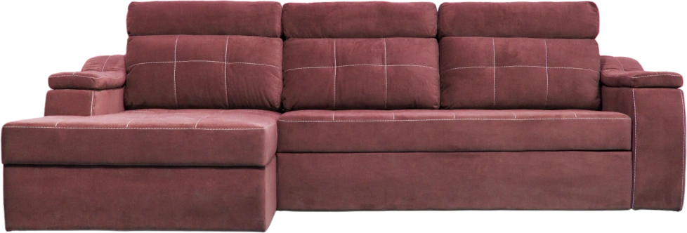 Диван угловой Бруно, ткань MONAKO-A 10, нить белая, угол левый