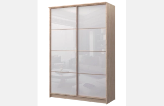 Шкаф-купе Байкал-2 двухдверный, 149x220, Дуб сонома/Белый глянец
