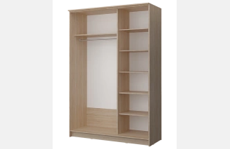 Шкаф-купе Байкал-2 двухдверный, 149x220, Дуб сонома/Белый глянец
