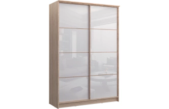 Шкаф-купе Байкал-2 двухдверный, 149x220, Дуб сонома/Белый глянец