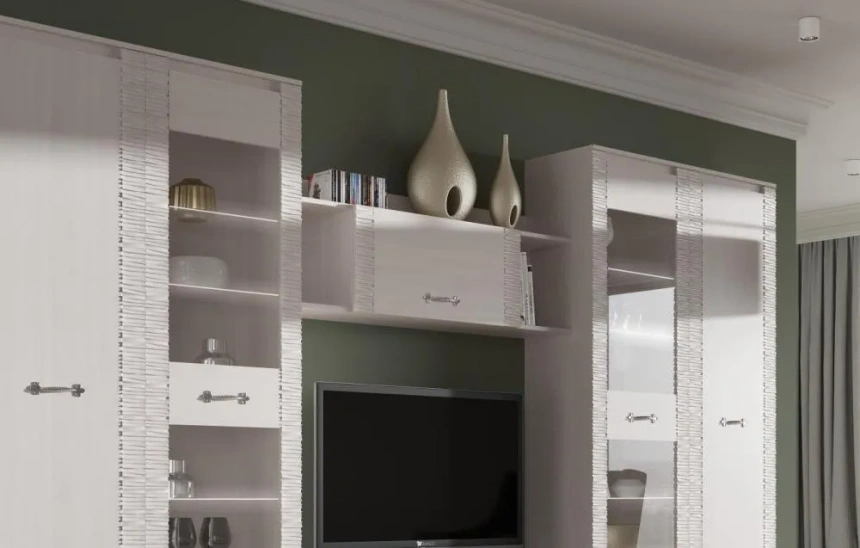 Полка закрытая Элана, навесная, бодега белая