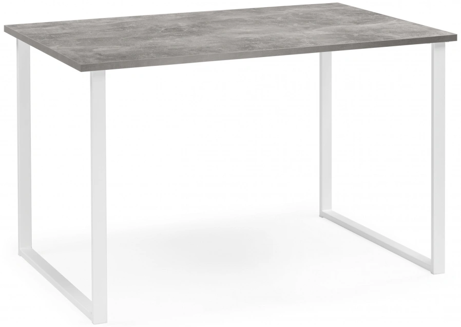 Кухонный стол Лиман, 117 x 77, бетон светлый / белый матовый