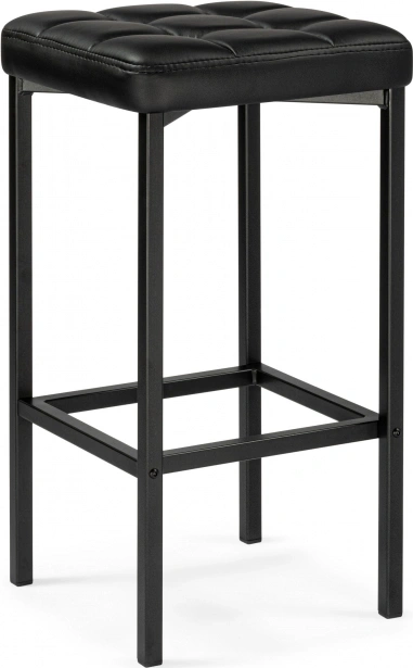 Барный табурет Лофт, экокожа черный / черный матовый