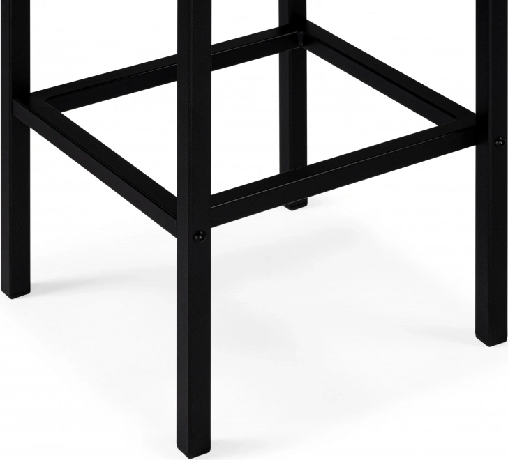 Барный табурет Лофт, экокожа черный / черный матовый