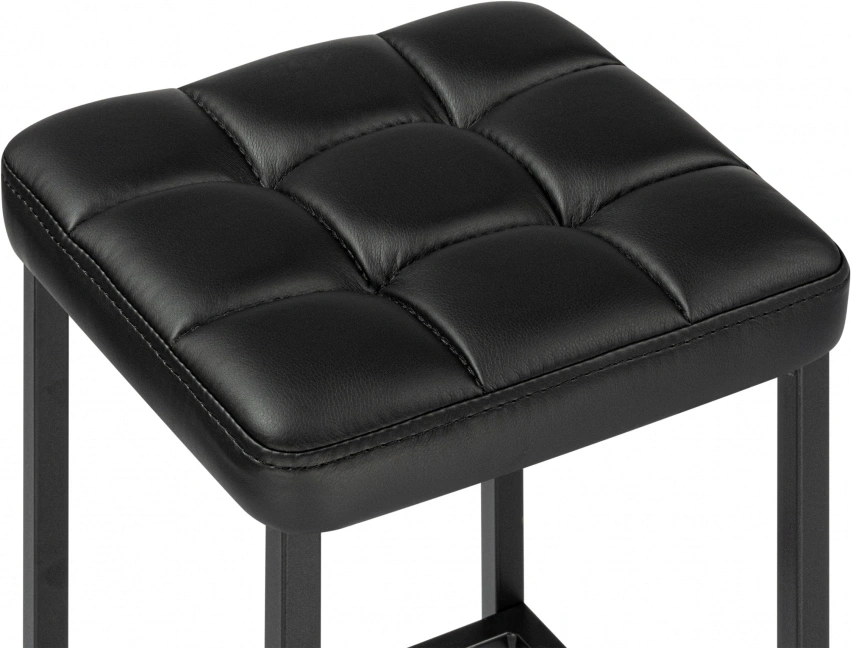 Барный табурет Лофт, экокожа черный / черный матовый