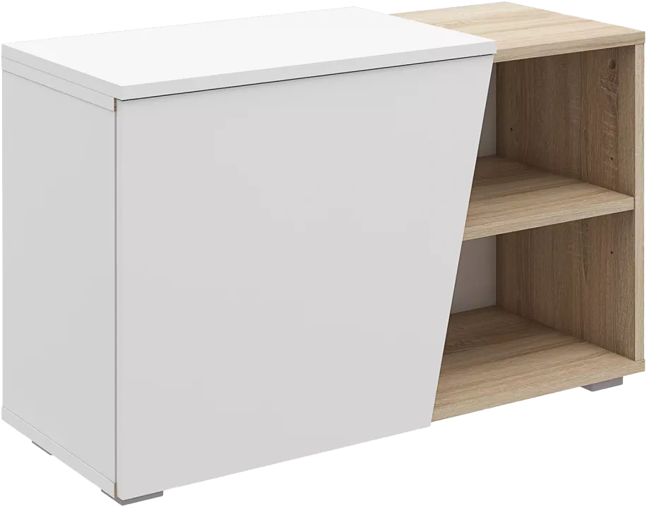 Тумба для обуви Одри, 80x49.6x33.3, Дуб сонома / Белый