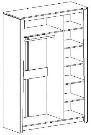 Шкаф трехдверный Мальта, распашной с зеркалом, таксония