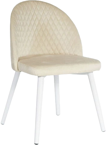 Стул Белиз, мягкий, Монолит бежевый, велюр, каркас белый