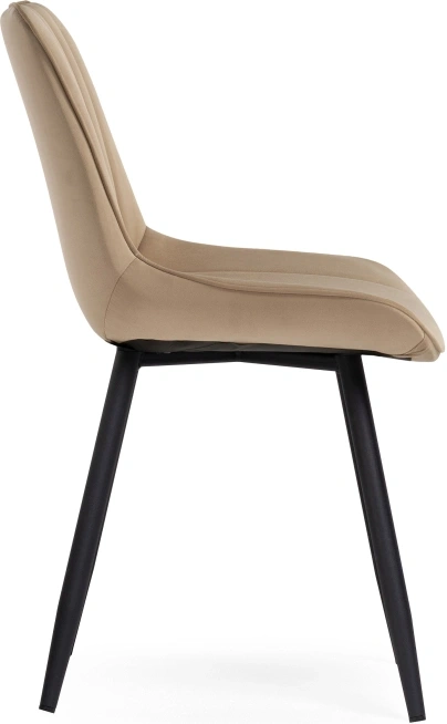 Стул Седа, мягкий, велюр бежевый / черный
