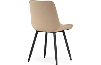 Стул Седа, мягкий, велюр бежевый / черный