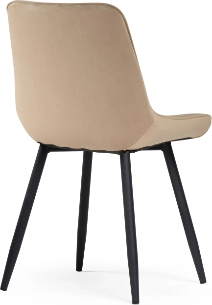 Стул Седа, мягкий, велюр бежевый / черный