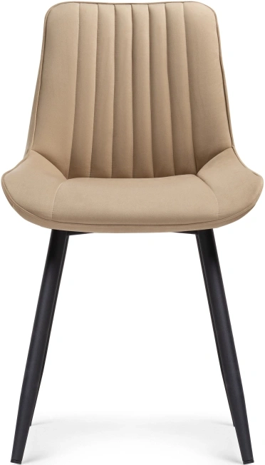 Стул Седа, мягкий, велюр бежевый / черный