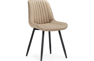 Стул Седа, мягкий, велюр бежевый / черный
