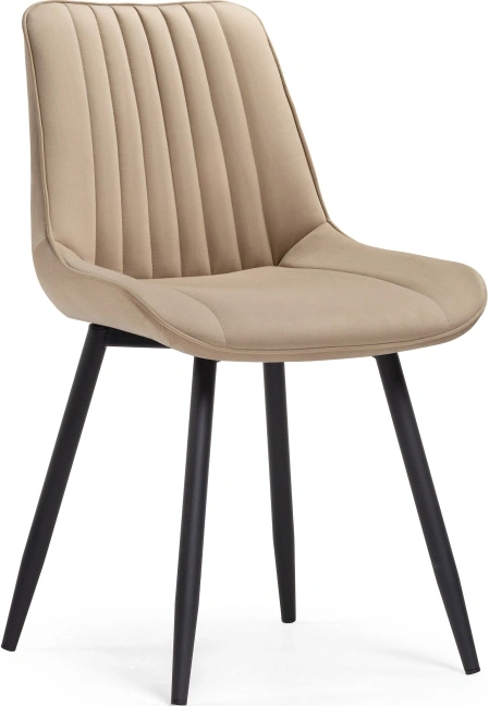 Стул Седа, мягкий, велюр бежевый / черный