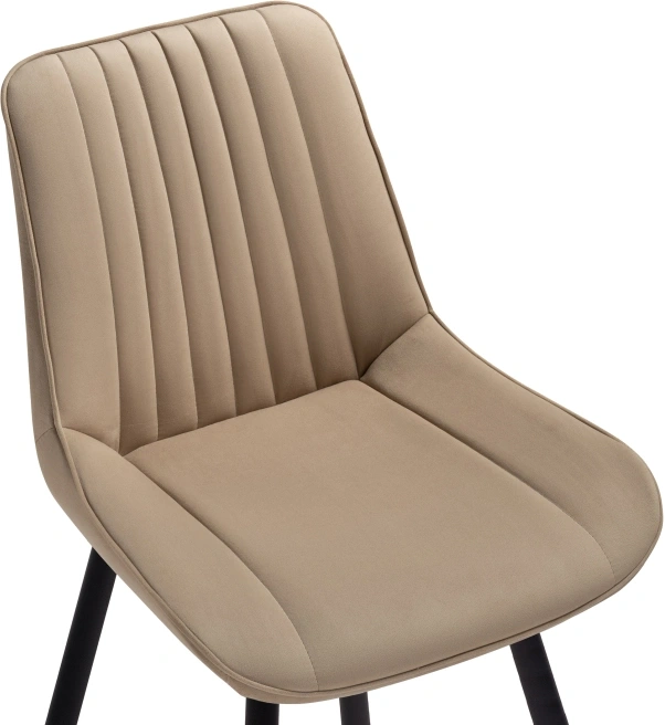 Стул Седа, мягкий, велюр бежевый / черный