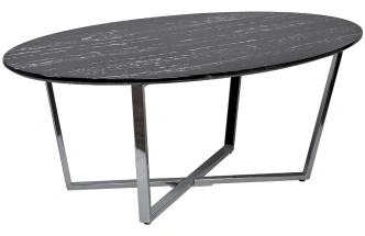 Журнальный стол 30B-85511, 65x120x41, МДФ с полимерным покрытием, черный мрамор / хром 