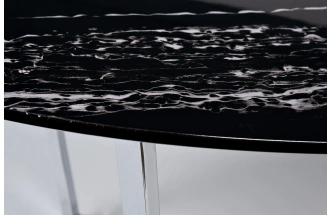 Журнальный стол 30B-85511, 65x120x41, МДФ с полимерным покрытием, черный мрамор / хром 