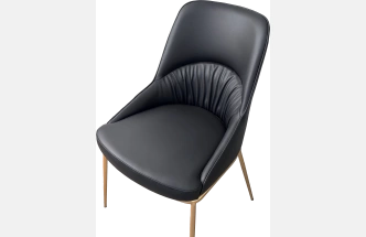 Стул Abriola, мягкий, Black Ti-25, PU, бронзовый каркас
