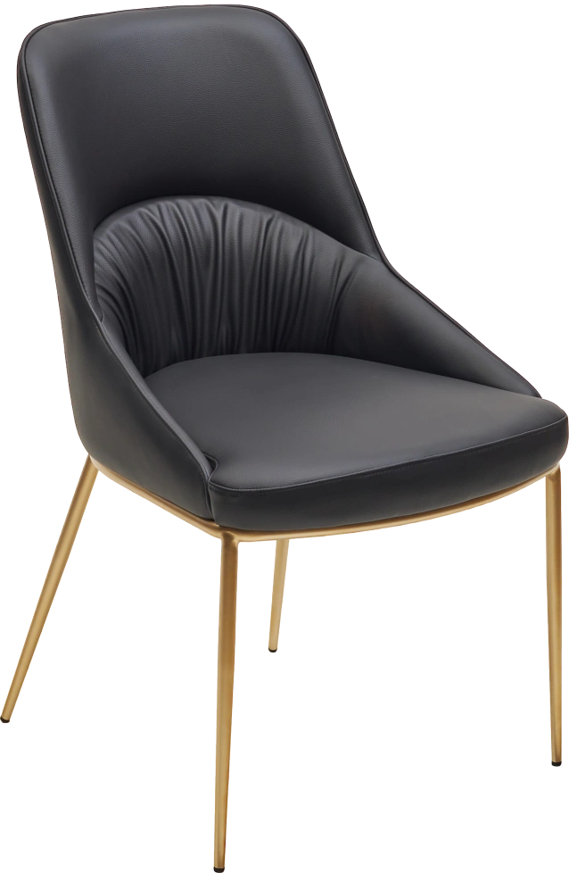 Стул Abriola, мягкий, Black Ti-25, PU, бронзовый каркас