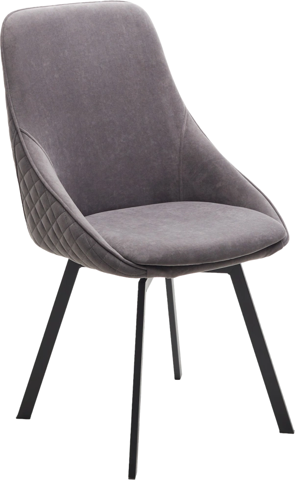 Стул Casa, мягкий, поворотный, B28 Темно-серый, велюр, черный каркас