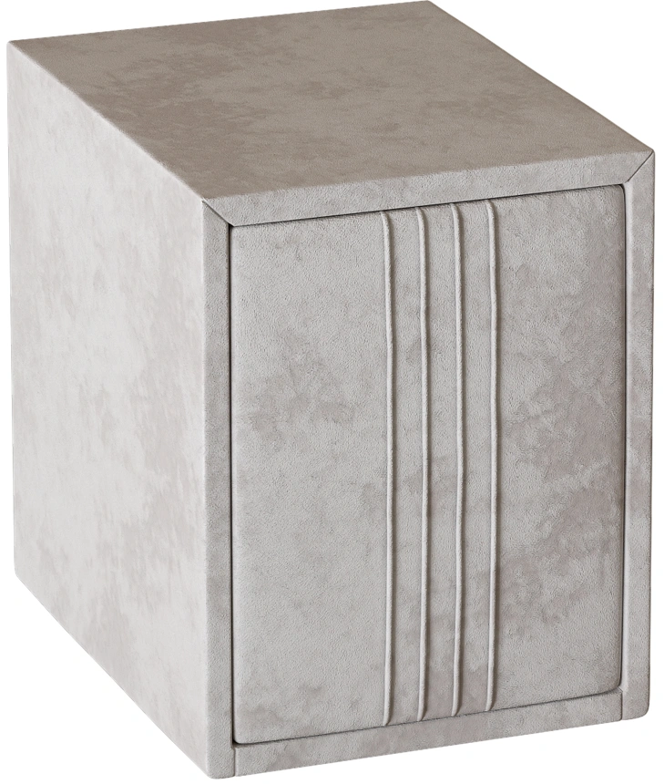 Тумба прикроватная Севилья, мягкая, с ящиками, велюр, тиффани бежевый