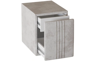 Тумба прикроватная Севилья, мягкая, с ящиками, велюр, тиффани бежевый