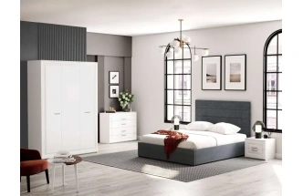 Шкаф трехдверный Манхэттен, распашной для одежды, белый аляска / айс 06