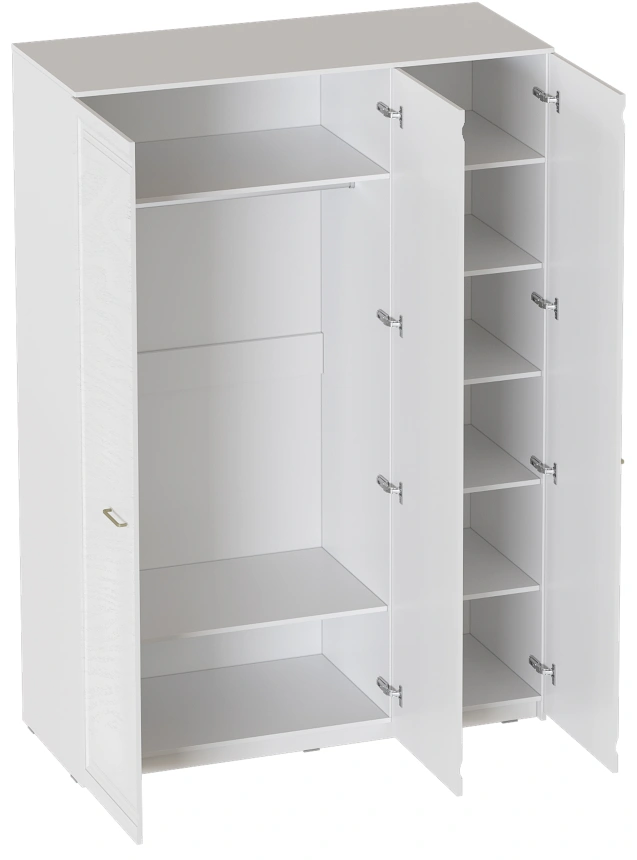 Шкаф трехдверный Манхэттен, распашной для одежды, белый аляска / айс 06