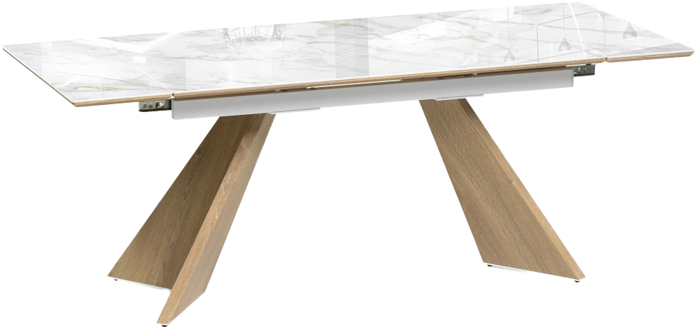 Кухонный стол раздвижной Ливи, 140(200), керамика, carla larkin, каркас черный дуб монтана