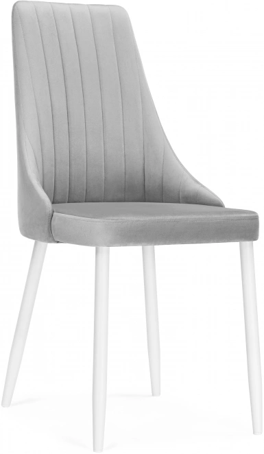 Стул Кора, мягкий, светло-серый / белый